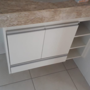 Armário de Banheiro Planejado em MDF Branco TX